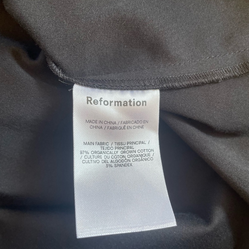 NEW Reformation Lissa Cotton Midi Dress Black Removable Strap | size 2 - Picture 13 of 14